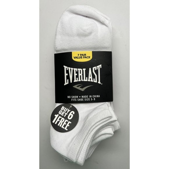 Everlast Accessories - Everlast Women's Comfort Top No Show Socks 7 Pair White Shoe Size 5-9